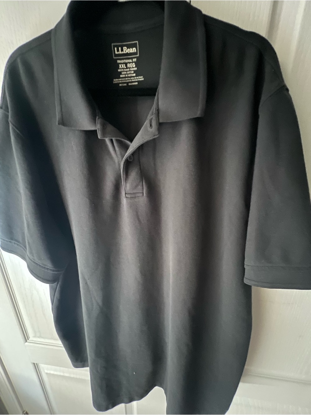 L.L. Bean Men’s Black Polo Shirt — Classic Short Sleeve